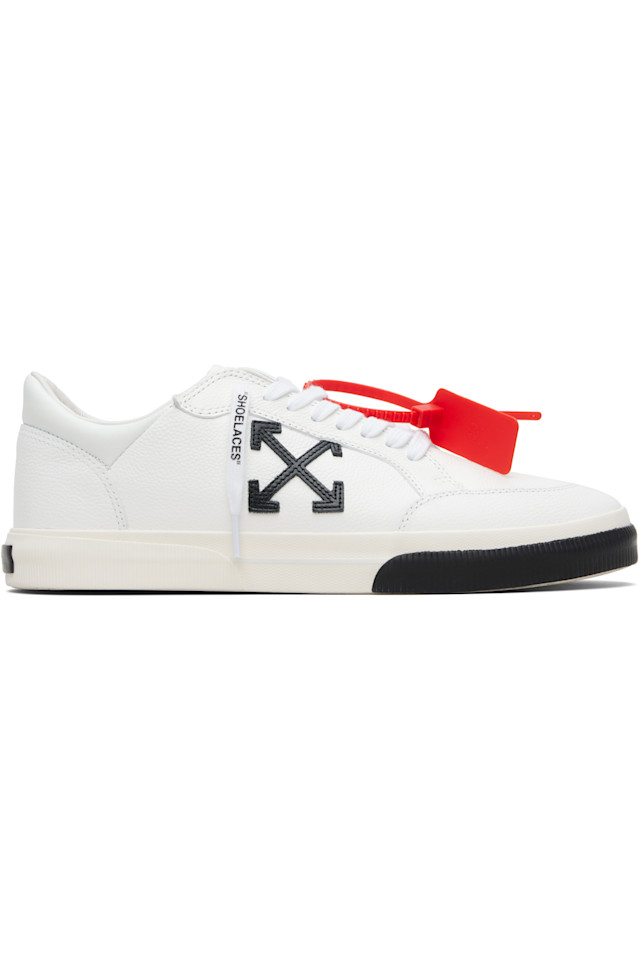 

Off-White Белые низкие кроссовки из вулканизированной кожи