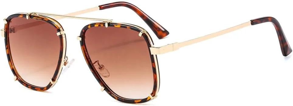 

Винтажные солнцезащитные очки для женщин, мужские солнцезащитные очки, ретро-стиль, градиентные, модные, с защитой от УФ-излучения UV400 generic, Leopard