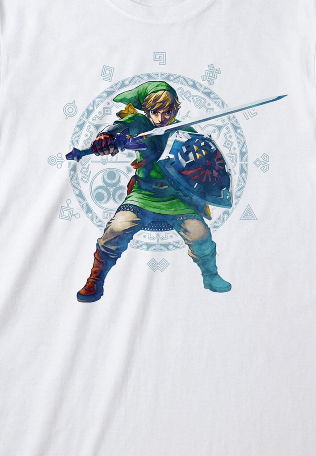 

Принт на футболке Nintendo Legend Of Zelda Skyward Sword Pose Henry Tiger, белый