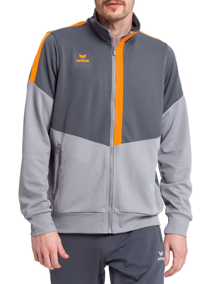 

Куртка для тренировок и бега erima, цвет slate grey/monument grey/new orange