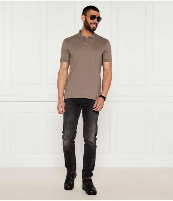 Поло Пассажир slim fit Boss Orange, коричневый — фото 2