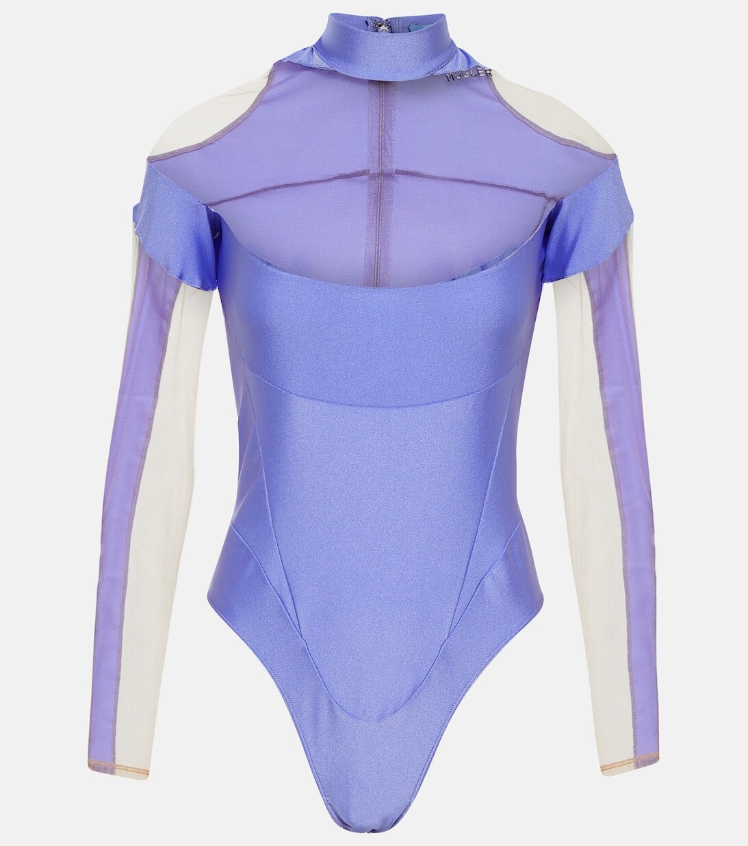 

Боди из тюля со вставками MUGLER, фиолетовый