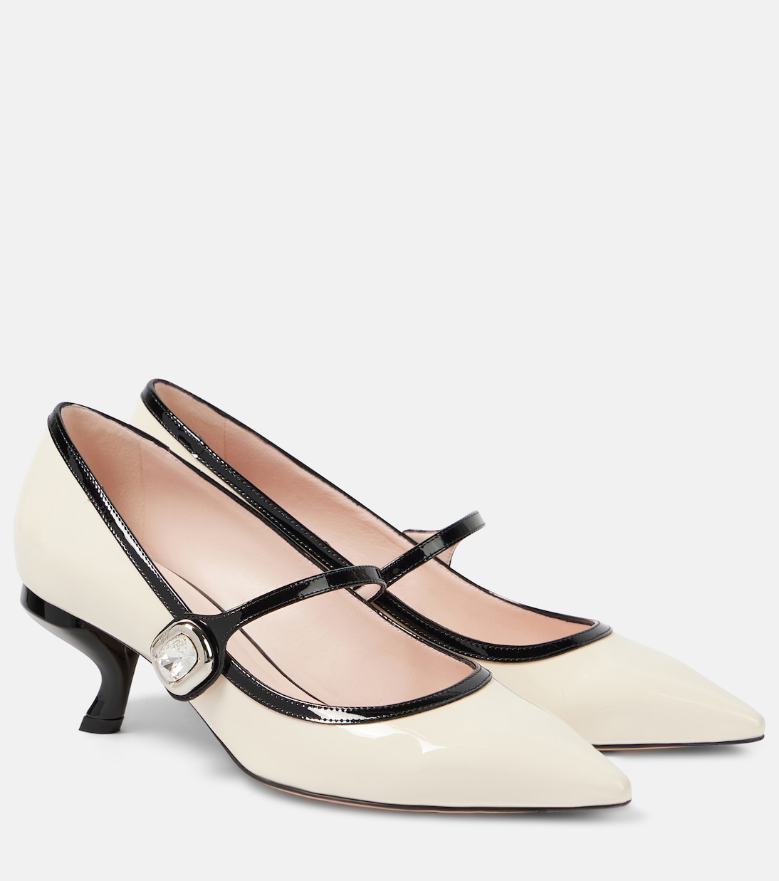 Туфли Мэри Джейн из лакированной кожи Virgule 55 Roger Vivier, Cire'+Nero