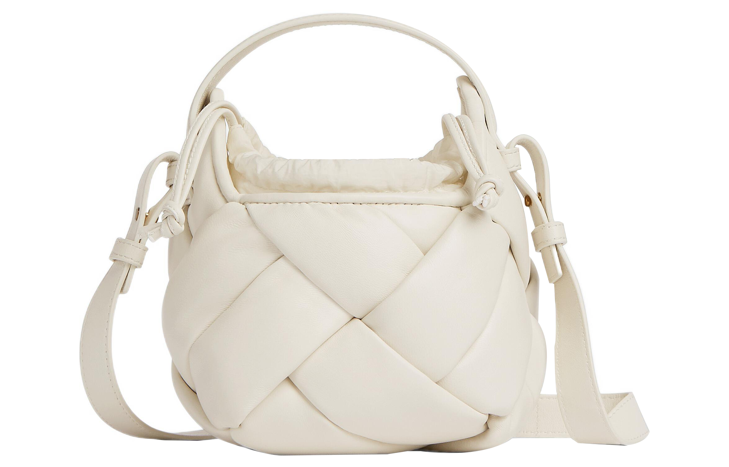 

Bottega Veneta Сумка через плечо из овчины, женская, белого цвета, небольшого размера