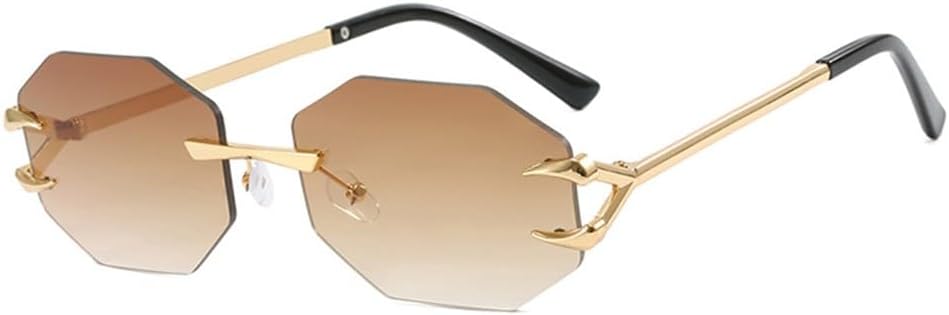 

Модные женские солнцезащитные очки, персонализированные солнцезащитные очки, стильные ретро-очки, безрамочные солнцезащитные очки, универсальные солнцезащитные очки с козырьком KTUCN, Double Tea