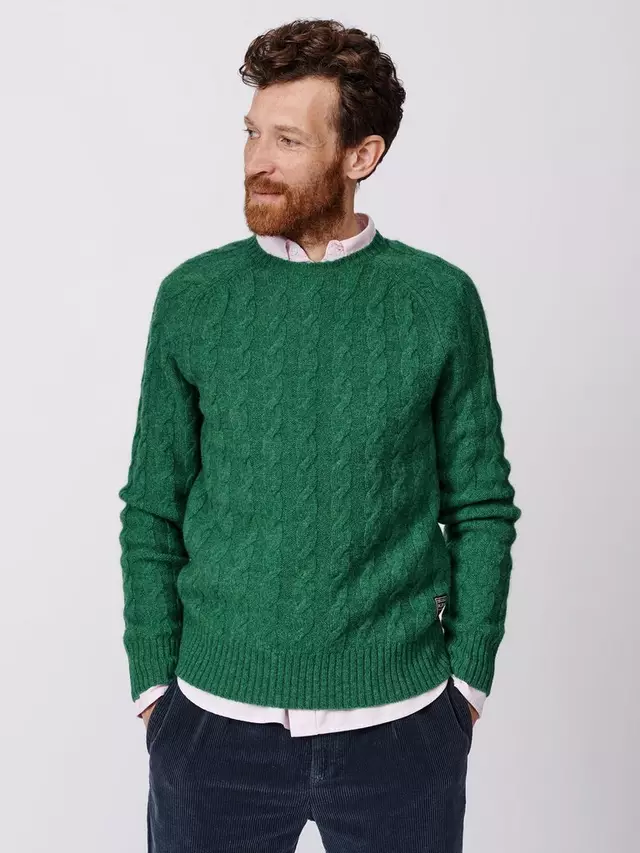 

Джемпер Aubin Woodhall Wool Crew Cable Knit, зеленый
