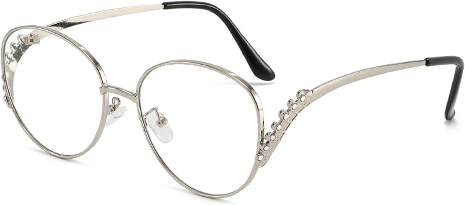 

Большие солнцезащитные очки-щитки для женщин, роскошные винтажные ветрозащитные металлические солнцезащитные очки для женщин с защитой от УФ-излучения UV400 T1450 Melrose, Silver Clear