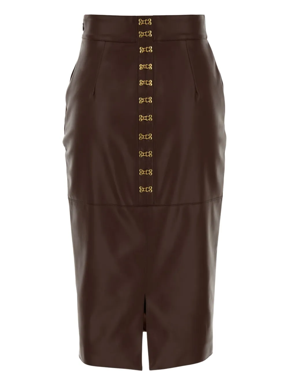 

Миди-юбка из искусственной кожи Elisabetta Franchi, коричневый