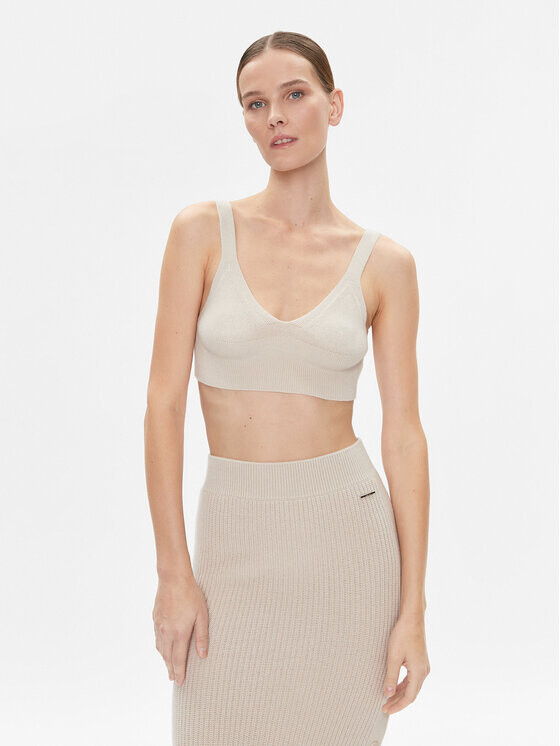 

Топ приталенного кроя Calvin Klein, бежевый