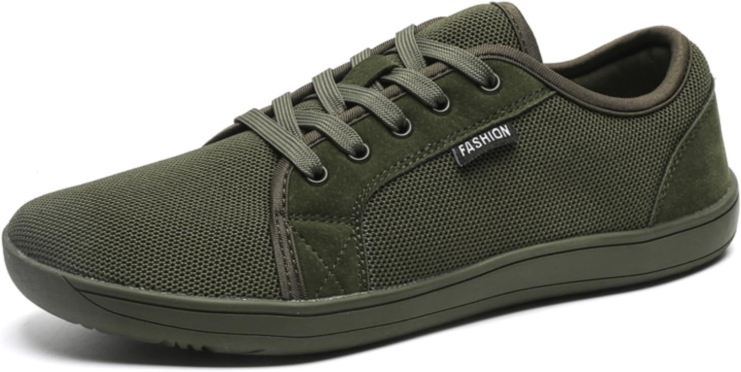 

Унисекс минималистичные кроссовки с сеткой для бега, Подошва с нулевым падением, Удобные кроссовки с широкой колодкой, шнуровкой, для кросс-тренинга, легкие прогулочные повседневные обувь Xoekd, зеленый