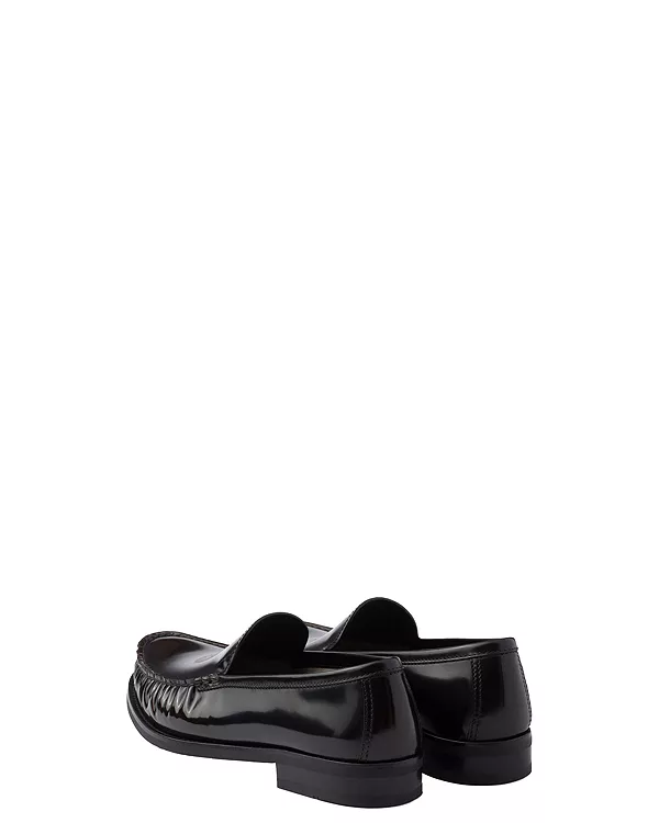Мужские лоферы из матовой кожи Prada, черный — фото 4