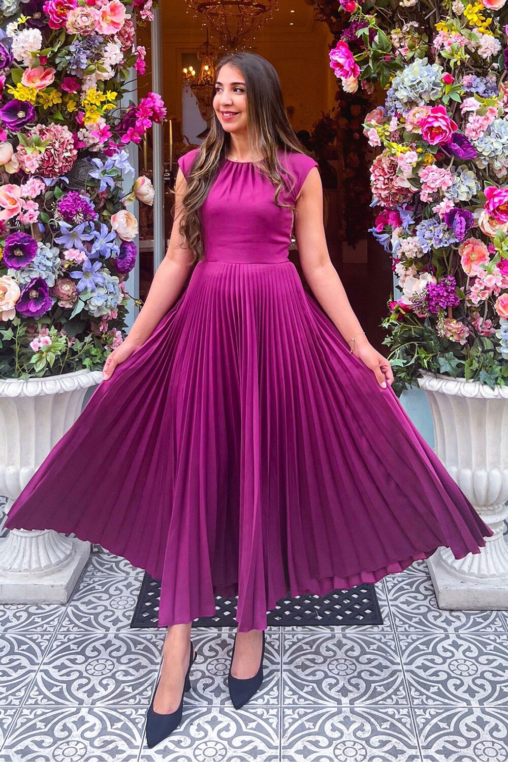 

Плиссированное платье для гардероба Closet London, фиолетовый