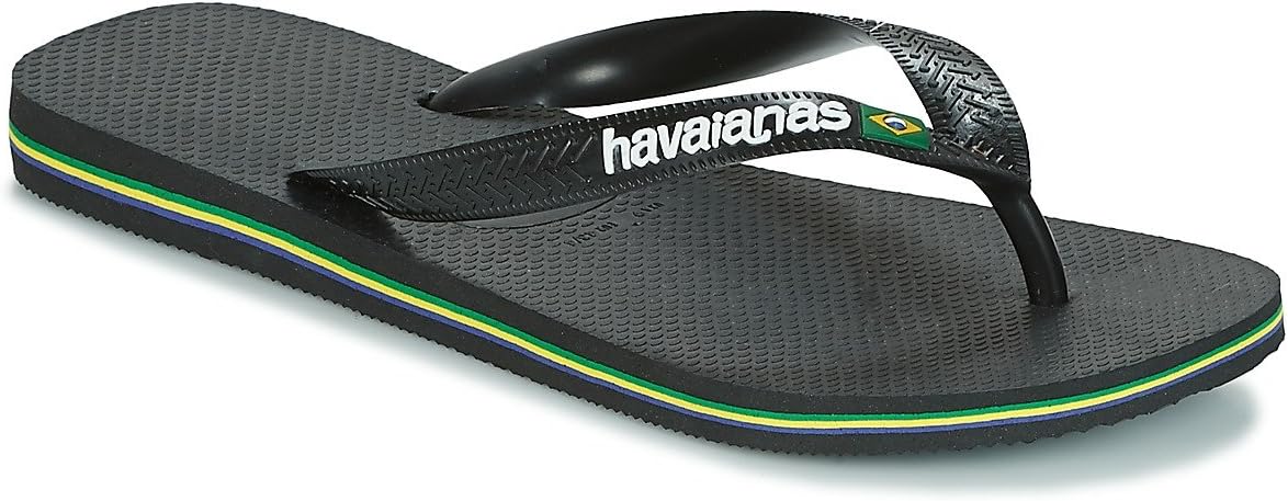 

Havaianas - Brasil Mix, удобные, прочные и легкие шлепанцы с подошвой, предотвращающей скольжение, для взрослых унисекс, черный