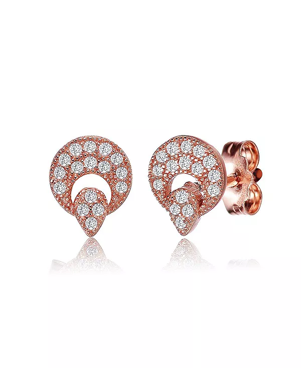 

Круглые серьги-гвоздики из стерлингового серебра 18 карат с покрытием из розового золота и прозрачными кубическими цирконами Genevive, pink