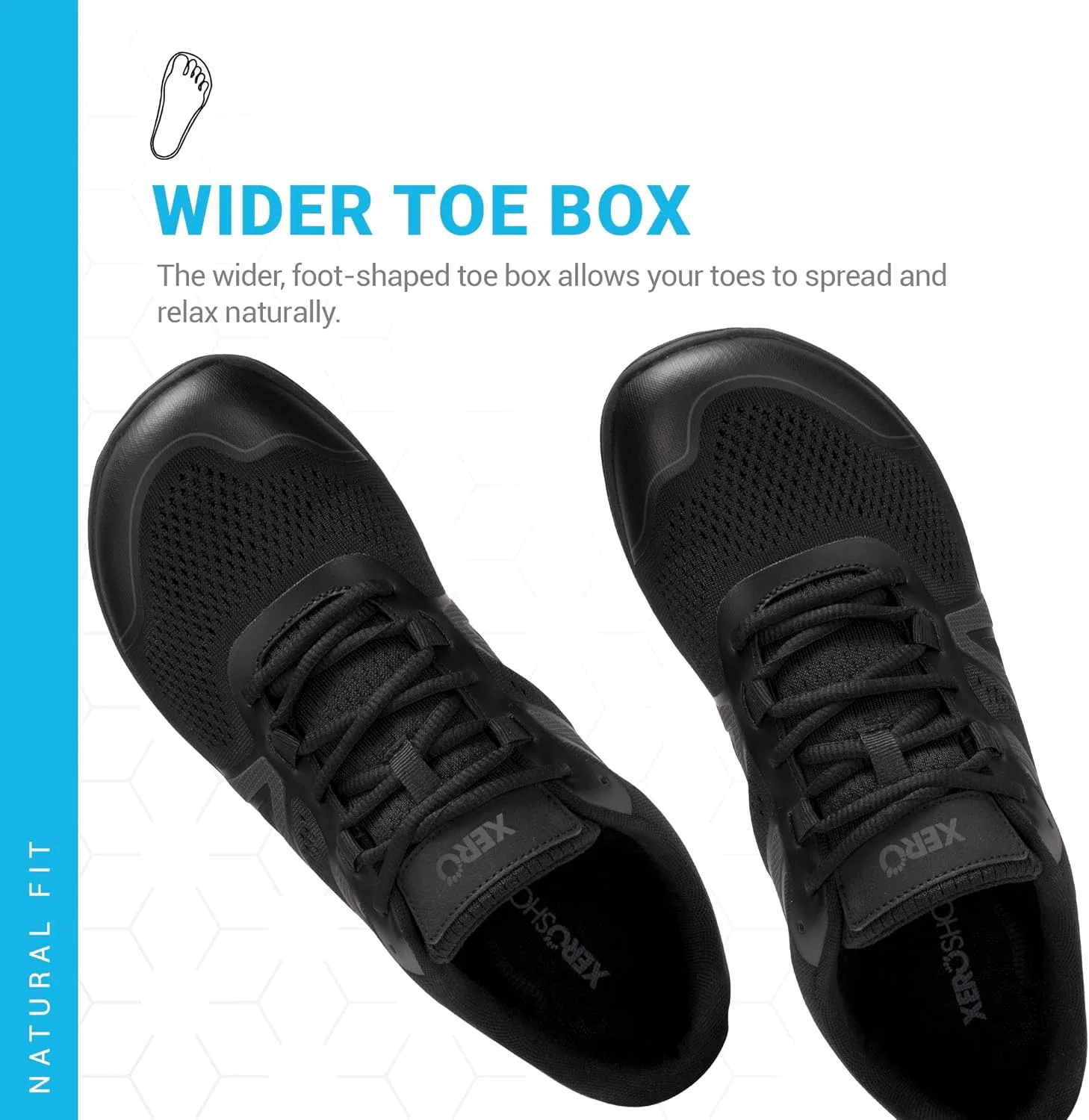 Мужские беговые кроссовки Xero Shoes HFS II - обувь без каблука, легкие кроссовки, создающие ощущение ходьбы босиком, 2-Black Asphalt — фото 2