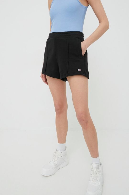 

Хлопковые шорты DW0DW12626.PPYY Tommy Jeans, черный