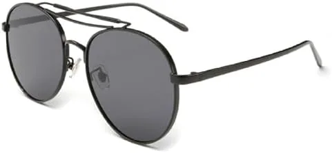 

Модные солнцезащитные очки для мужчин и женщин, стильные, с плоской верхней частью, женские солнцезащитные очки в металлической оправе MTZJH, Black Black