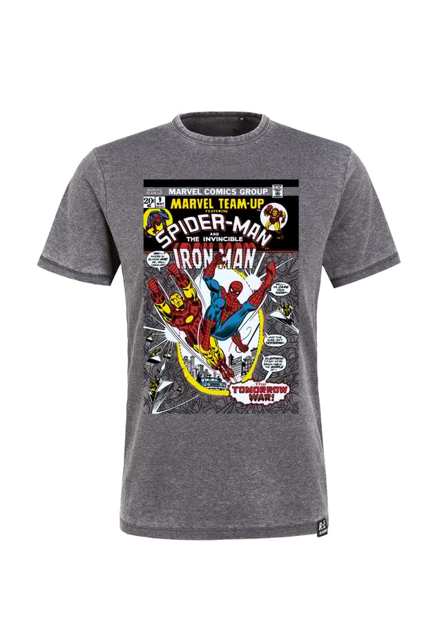 

Футболка Marvel объединяется в дизайне неподвластном времени Re:Covered, цвет charcoal