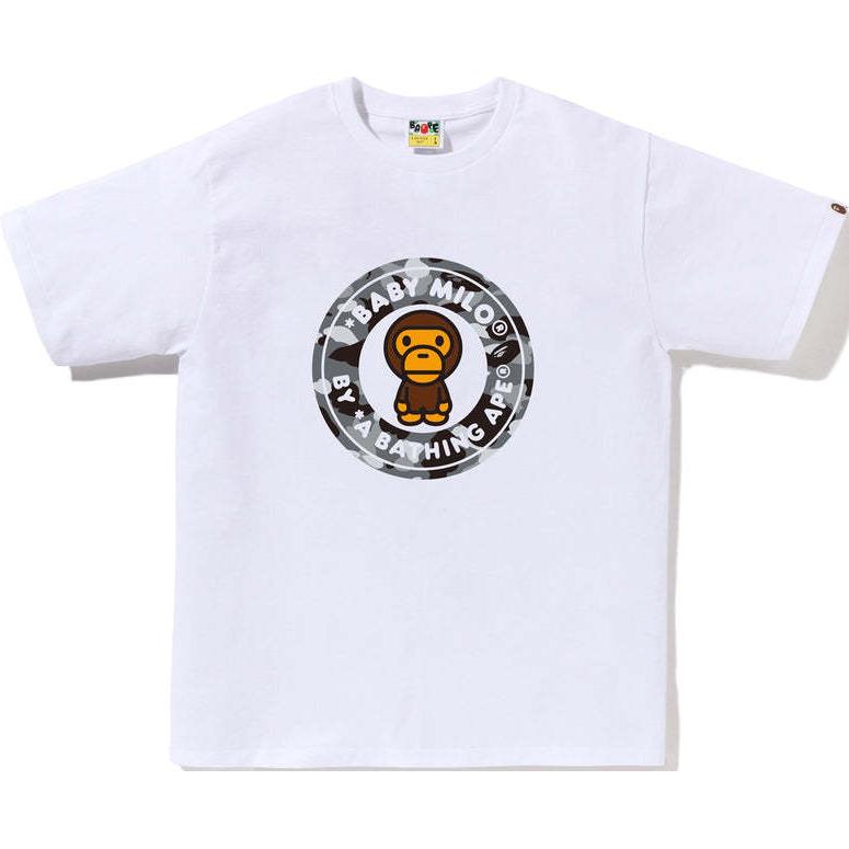 

Bape 1st Camo Milo Busy Works футболка SS25 A BATHING APE, белый/серый