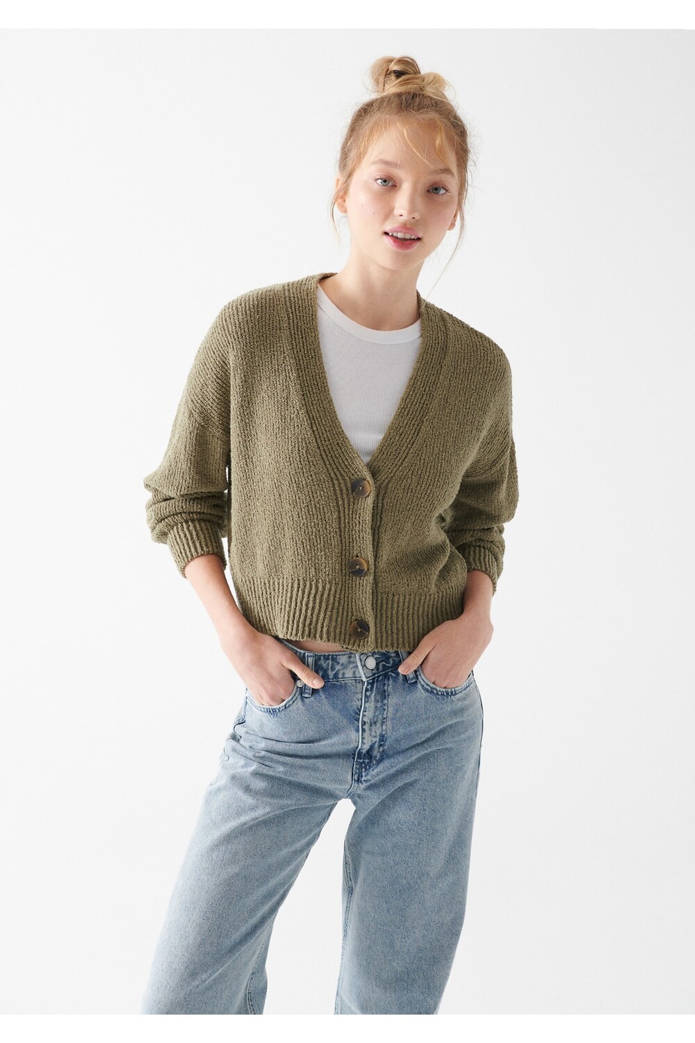 

Кардиган цвета хаки на пуговицах Oversize/Wide Cut 171488-34664 Mavi