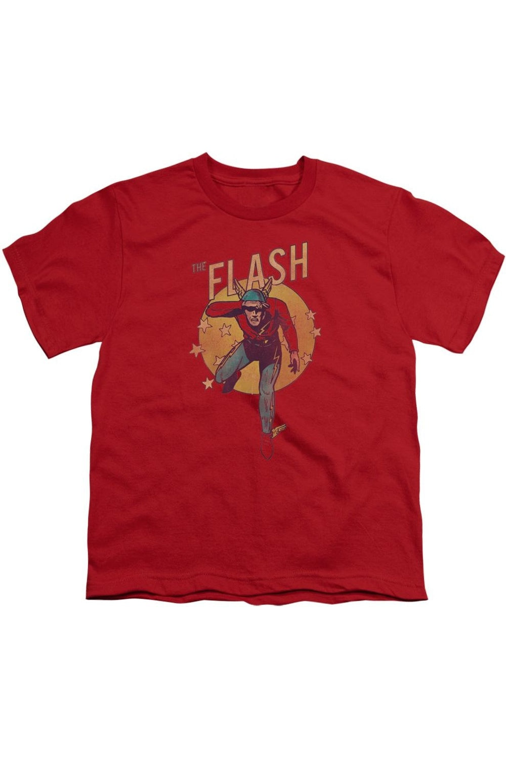 

Футболка с коротким рукавом для подростков DC Comics Flash с кругами и звездами Gildan, красный
