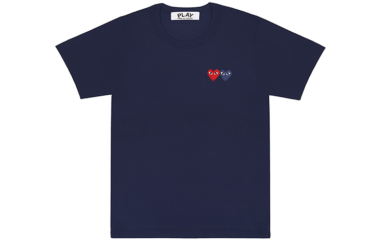 

Футболка CDG Play с двойным сердцем в синем и красном цвете 'Navy'