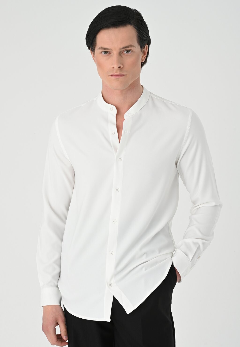 

Рубашка Mandarin Collar Long Sleeve Antioch, белый