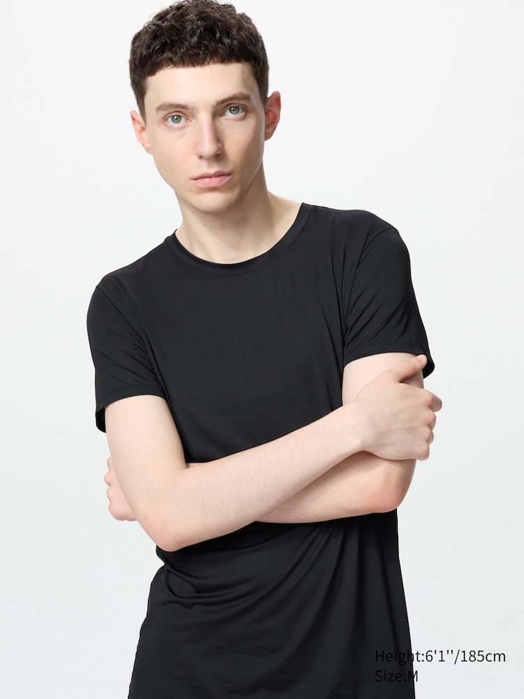 

Футболка Airism с круглым вырезом Uniqlo, цвет 09 черный