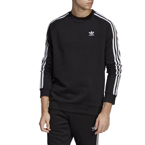 Толстовка adidas originals adidas 3-Stripes Crewneck Sweatshirt, черный — фото 3