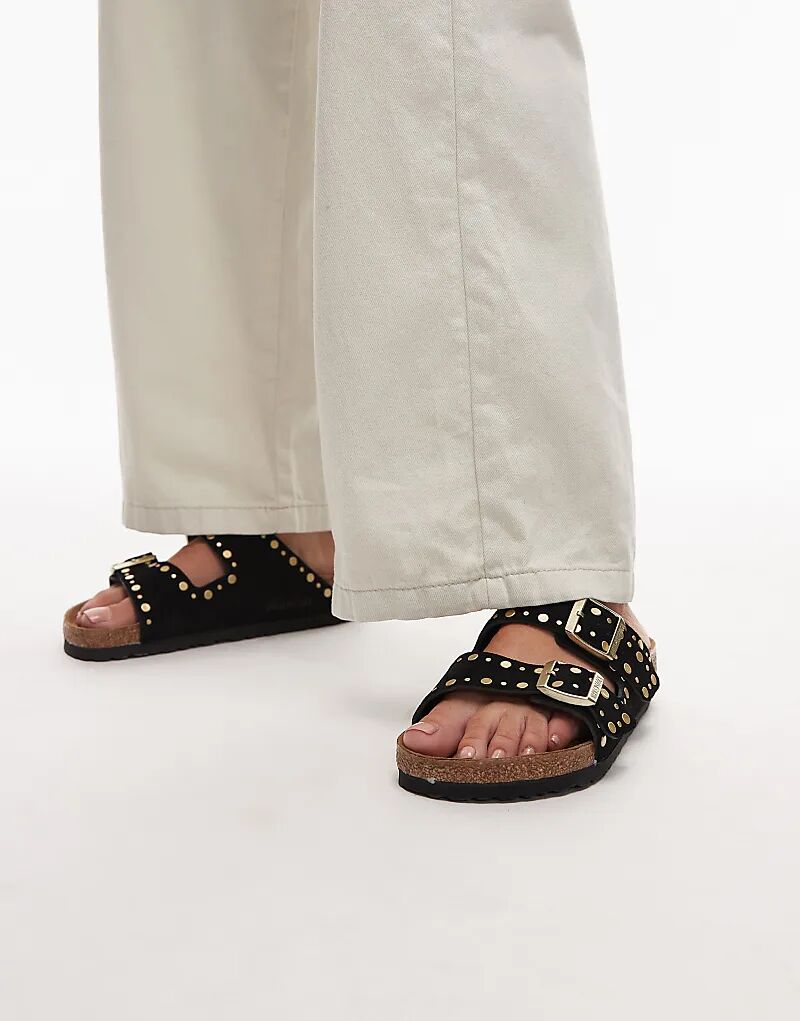 Сандалии Birkenstock Arizona Rivet черного цвета — фото 3