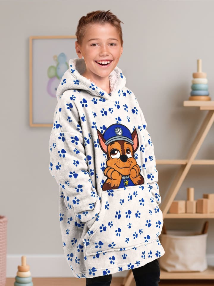 Уютная толстовка большого размера с капюшоном Paw Patrol Chase белого цвета Paw Patrol — фото 2