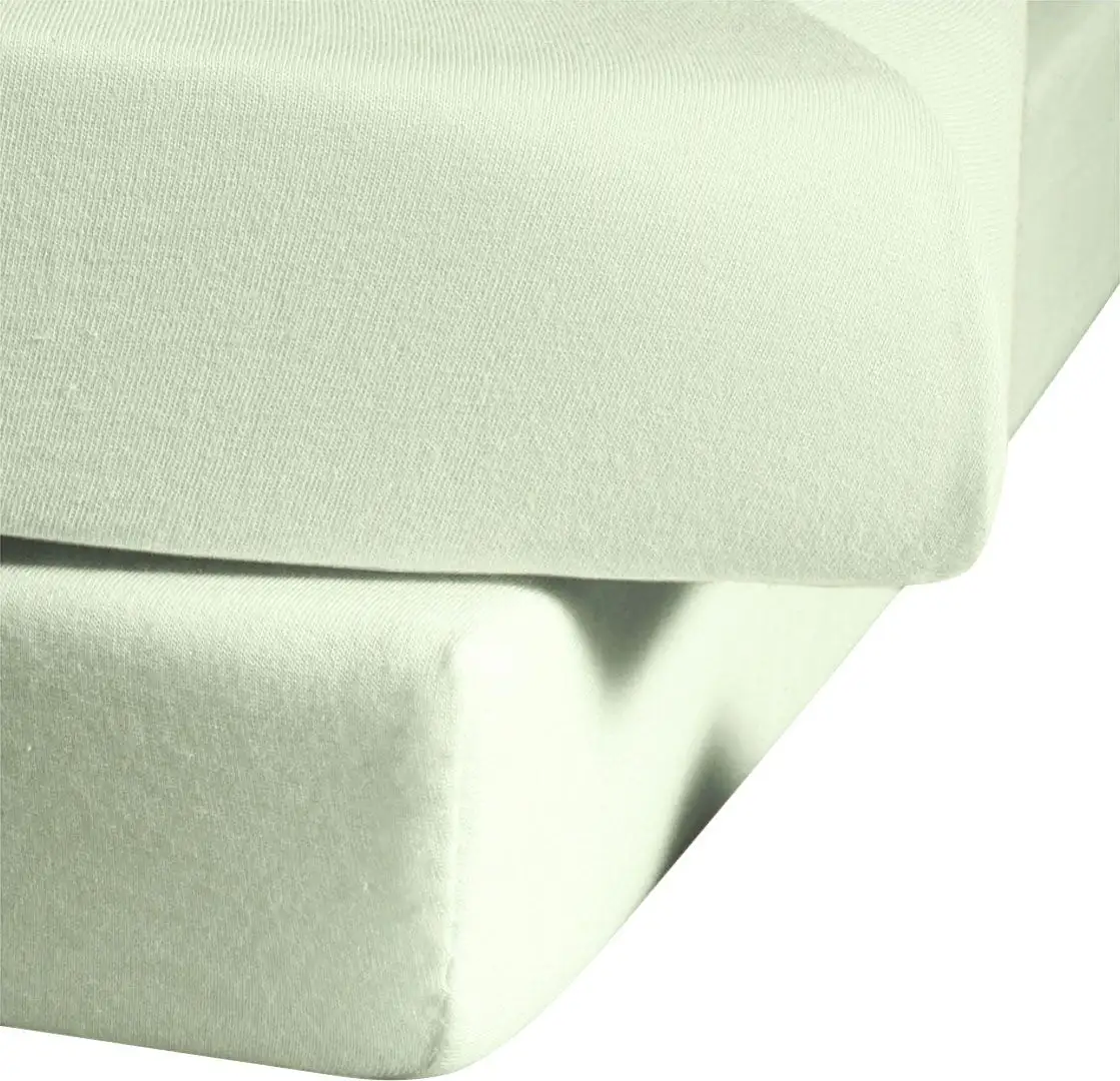

Простыня fleuresse "Ines высококачественный трикотаж из чистого хлопка", из хлопка, для матрасов высотой до 23 см, простынь плоская, простыня на подгонке 100х220 см, 1 шт., светло-зеленый