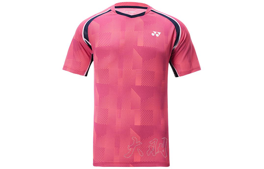 

Футболка мужская с круглым вырезом, быстросохнущая, умеренно прямого кроя YONEX, bright розовый