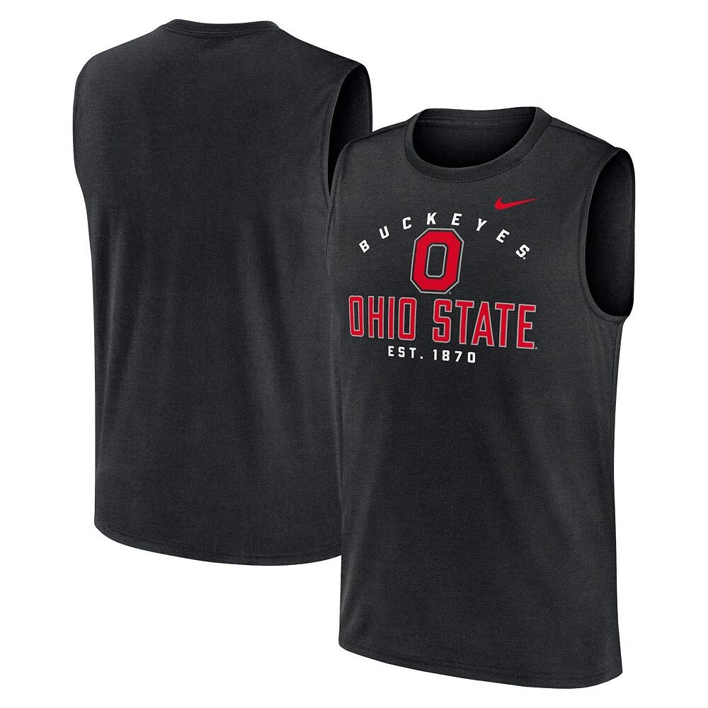 

Мужская майка с мышцами Nike Black Ohio State Buckeyes Primetime Legend Lock Up Performance, цвет Osu Black