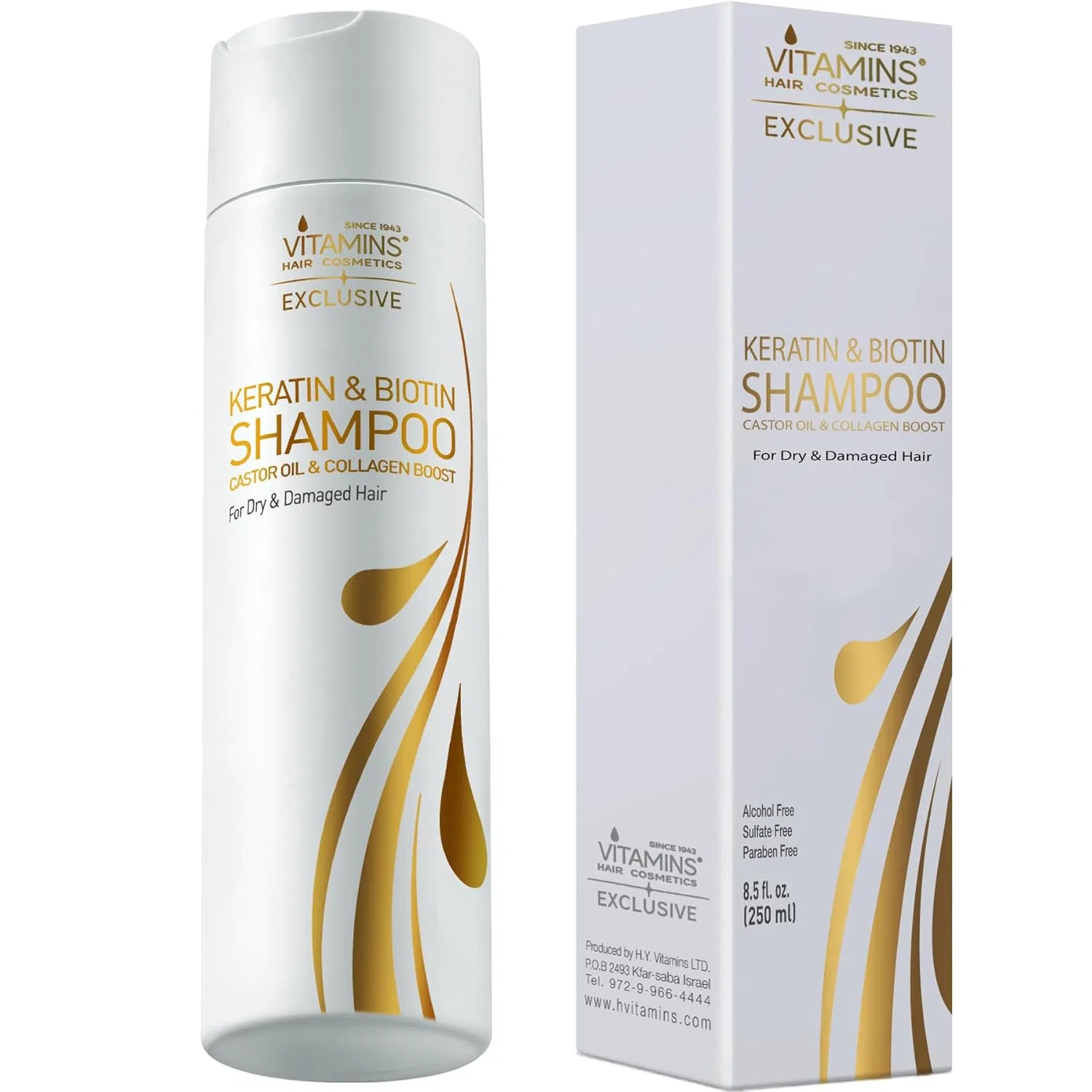 Кератиновый шампунь для поврежденных волос Vitamins Keratin Shampoo Vitamins Hair Cosmetics