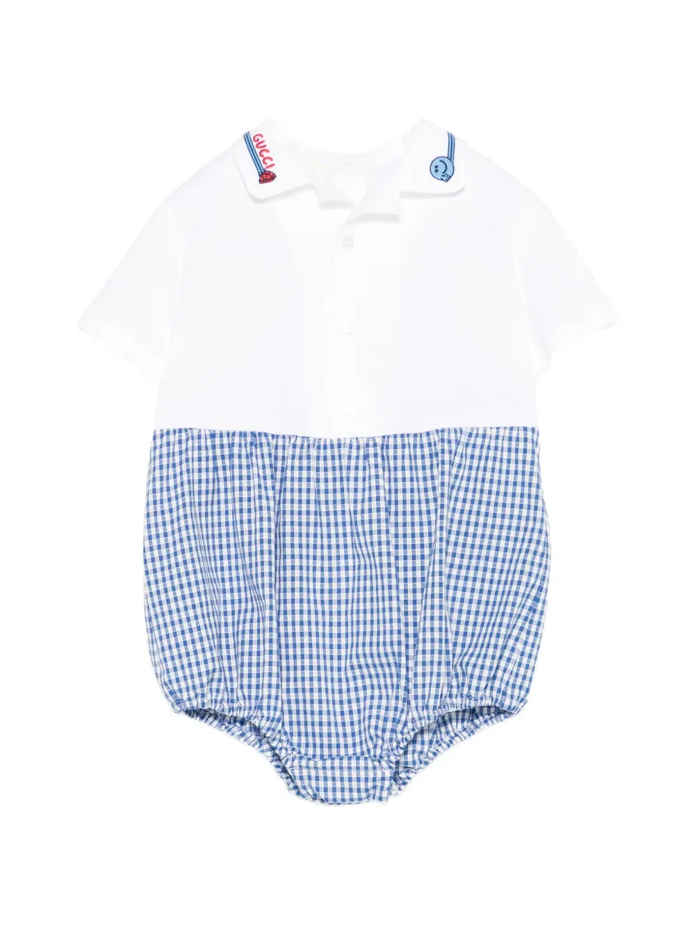 Боди с вышитым логотипом Gucci Kids, белый