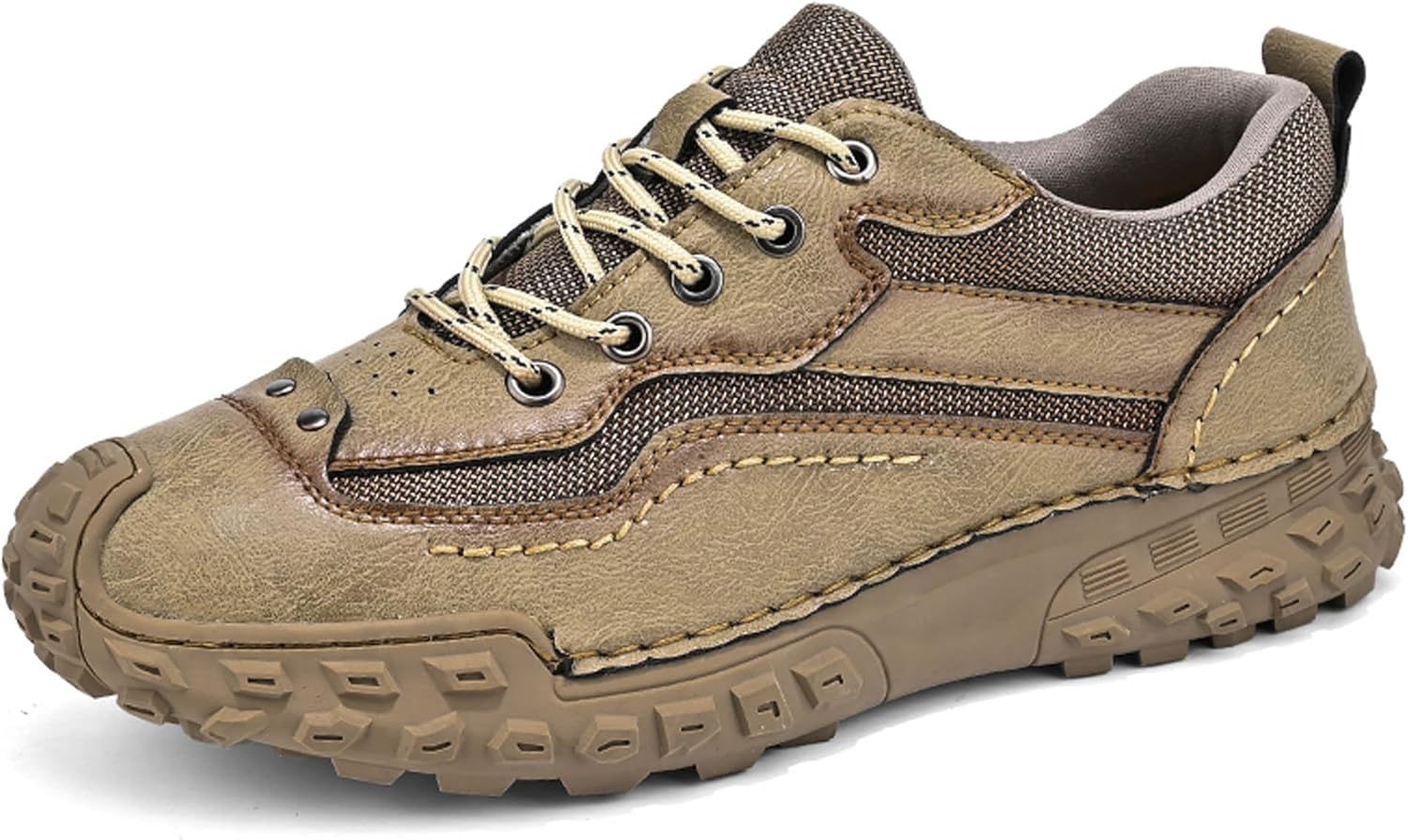 

Мужские кожаные дышащие кроссовки с противоскользящей подошвой, удобные модные спортивные кроссовки, легкие мужские кроссовки для ходьбы и вождения Dzbajrqm, коричневый