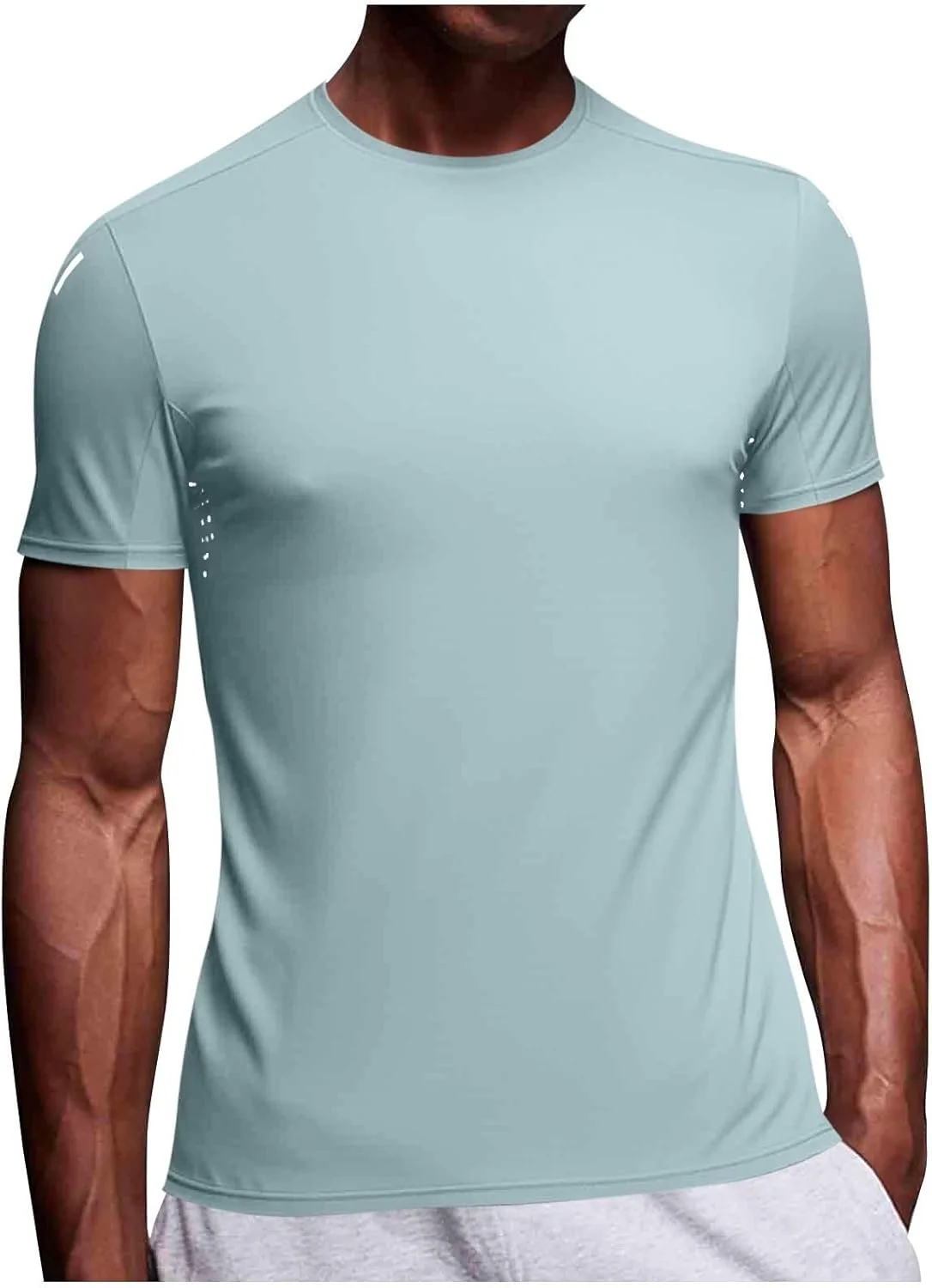 

Мужская футболка с коротким рукавом Quick Dry Moisture Wicking Slim Fit для бега и тренажерного зала vrvtoov
