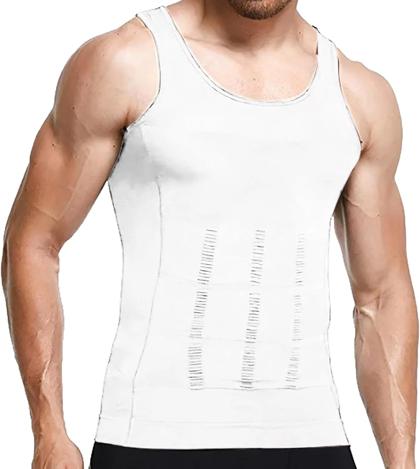 Мужская компрессионная майка с быстросохнущей тканью, White