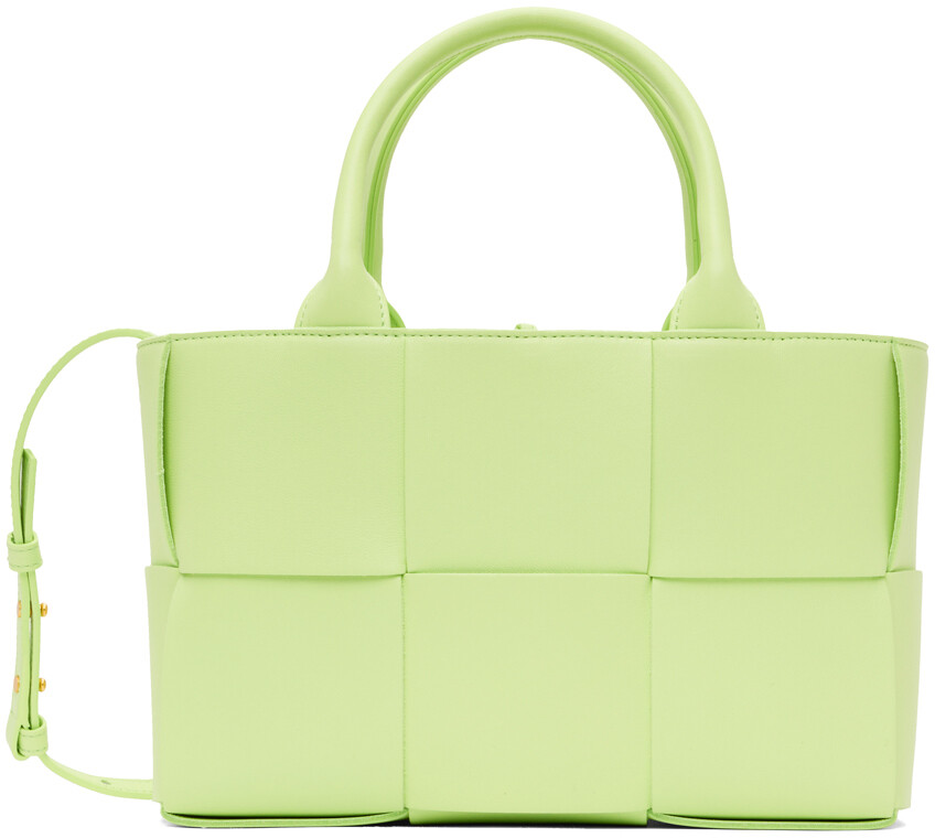 

Зеленая мини-тоут Arco Bottega Veneta, цвет Fennel/Gold
