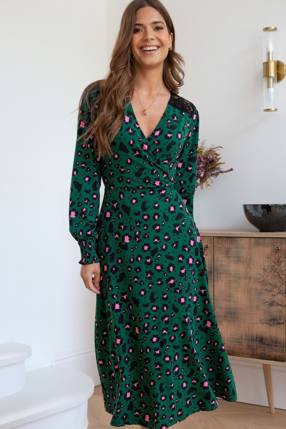 

Футболка из кружевного джерси с длинными рукавами Lucinda Pour Moi Pour Moi, зеленый