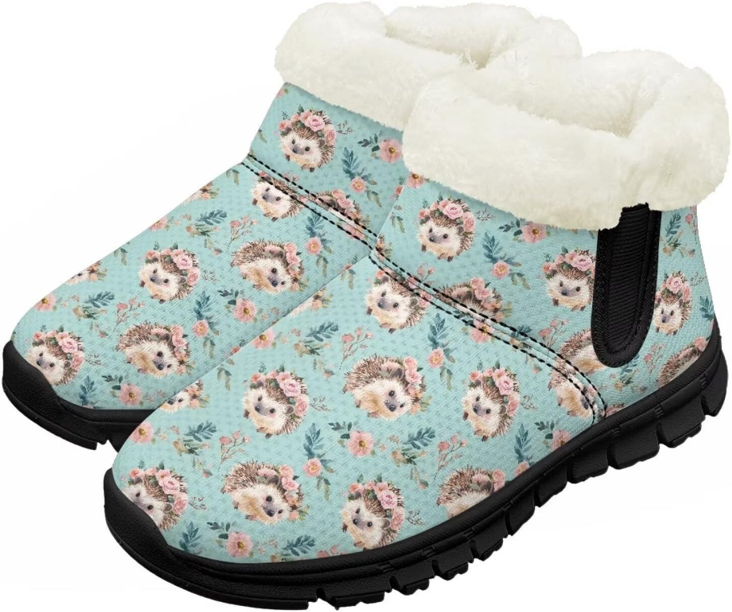 

Зимние сапожки для малышей, теплые снежные ботинки, уютные пушистые детские ботильоны, уличная модная обувь для мальчиков и девочек Chririnla, Cute Hedgehog Print