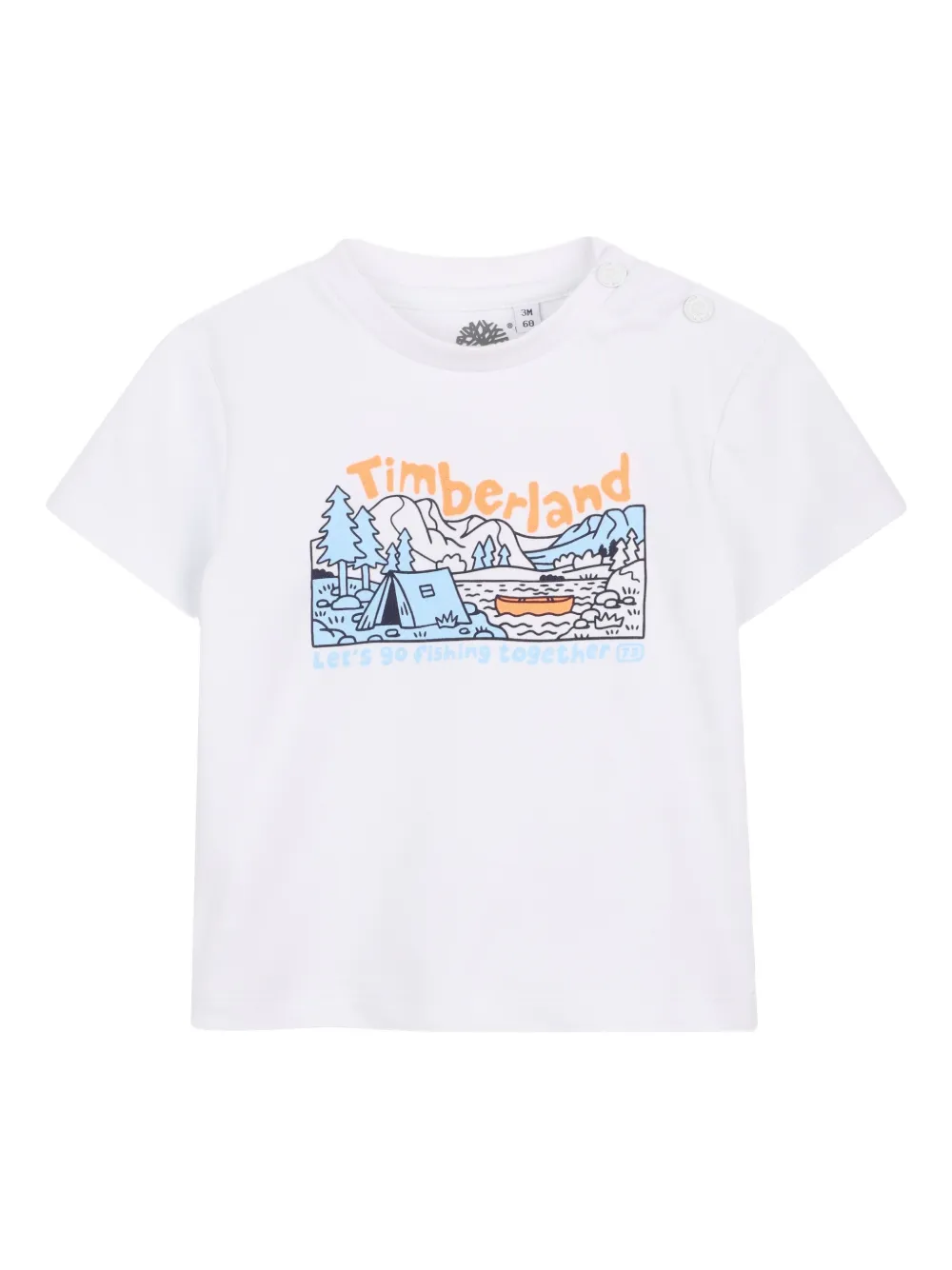 Худи с графическим принтом и спортивные штаны Timberland Kids, синий — фото 3