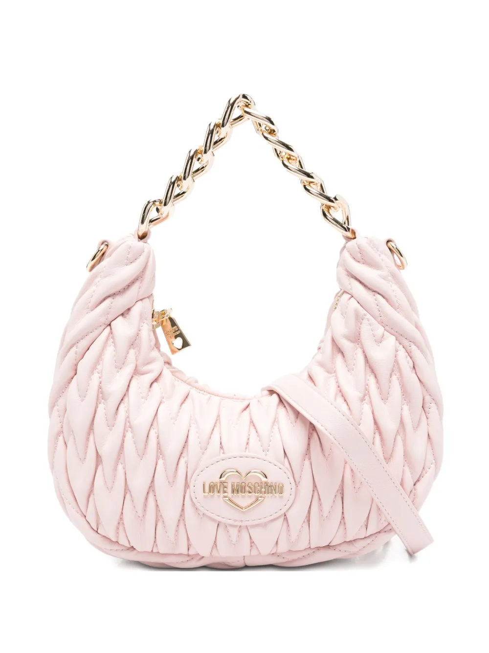

Стеганая сумка через плечо с цепочной ручкой Love Moschino, розовый