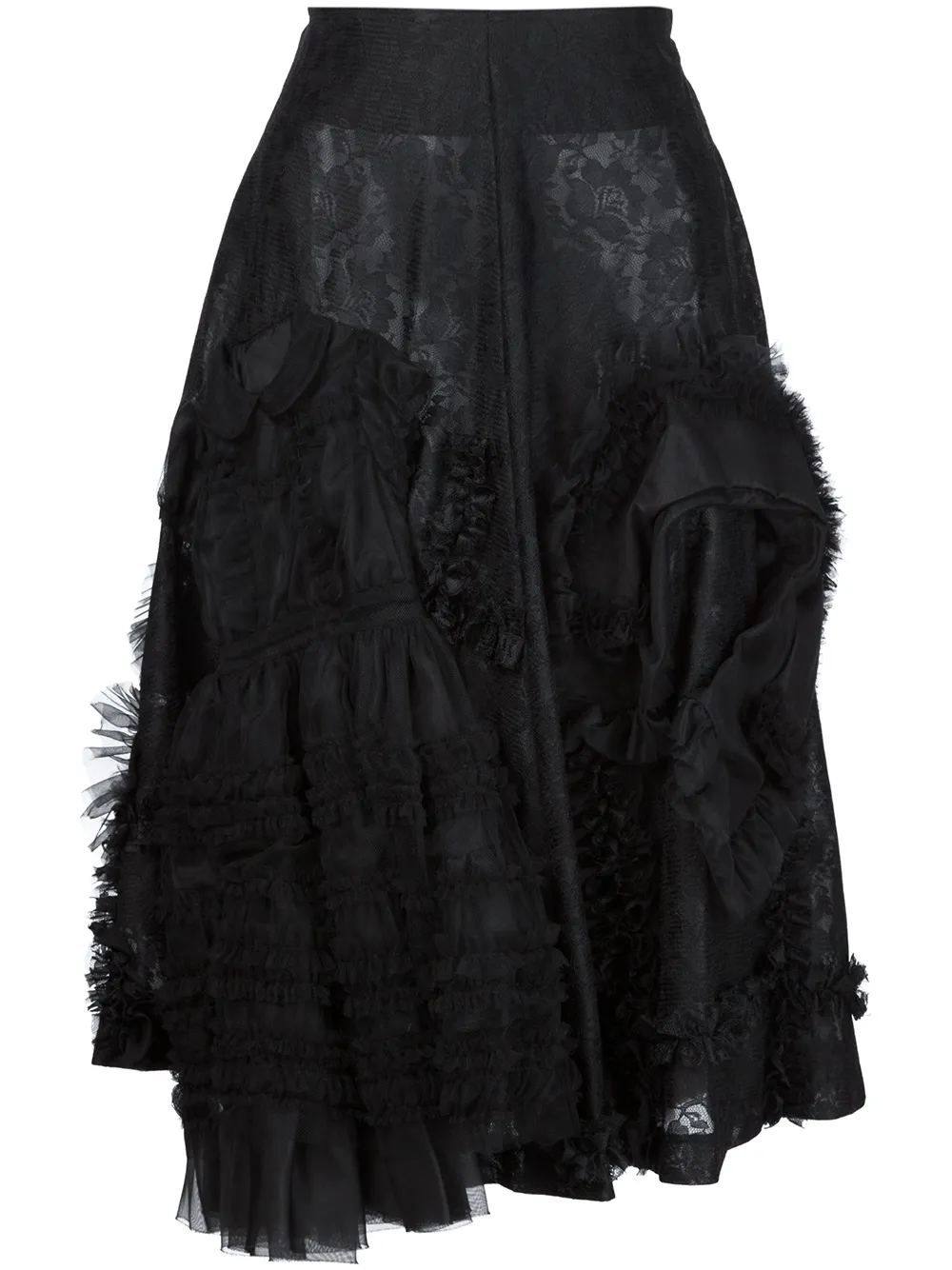 

Кружевная юбка с рюшами COMME DES GARCONS, черный