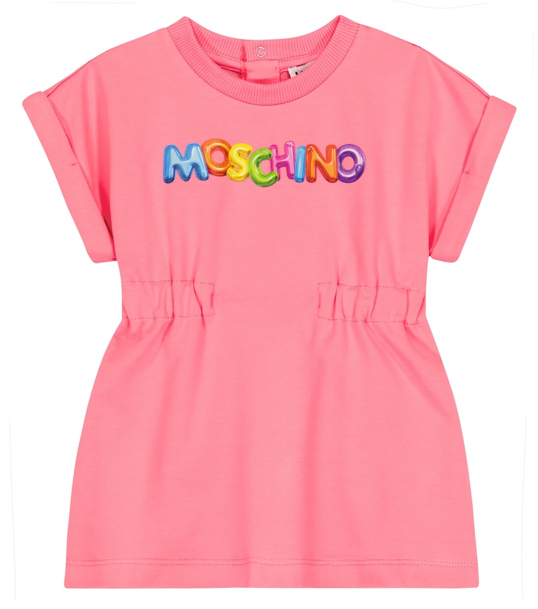 

Платье из хлопкового джерси с детским принтом Moschino Kids, розовый