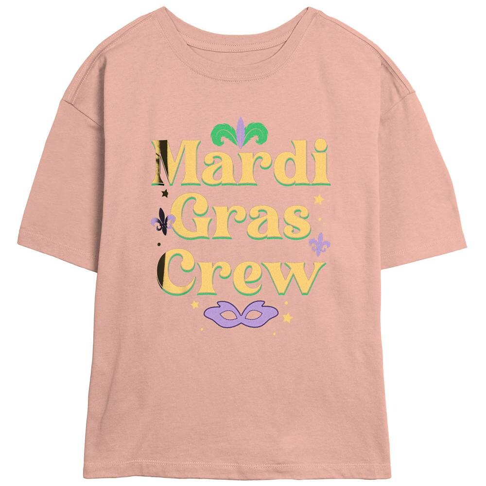 

Футболка с рисунком Crew Skimmer для юниоров Mardi Gras, цвет Blush