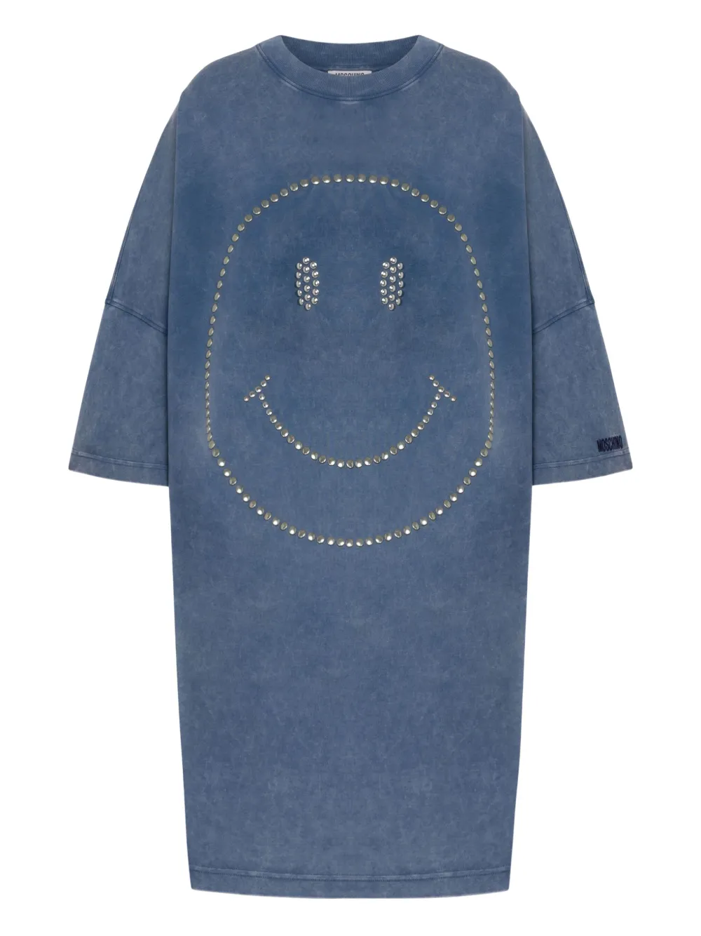 

Платье мини Smiley с заклепками Moschino, синий