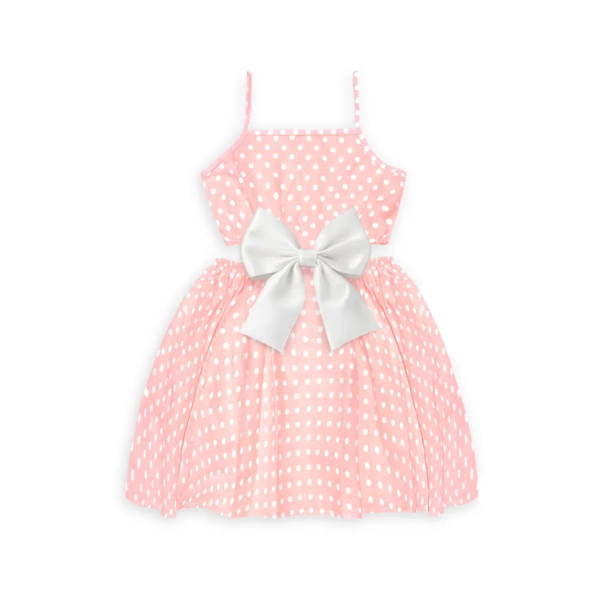 Платье с горошком Denokids, розовое