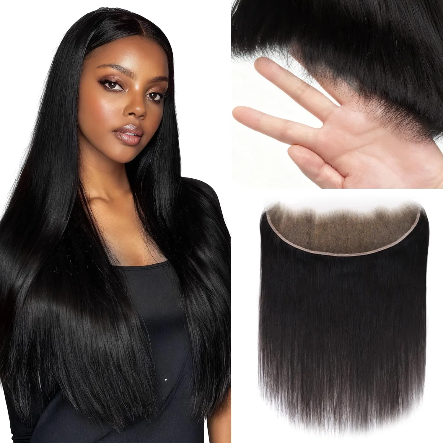 Прямой фронтальный парик «13 x 4 HD Lace Frontal» от Lashey Lashey, #Natural Black St